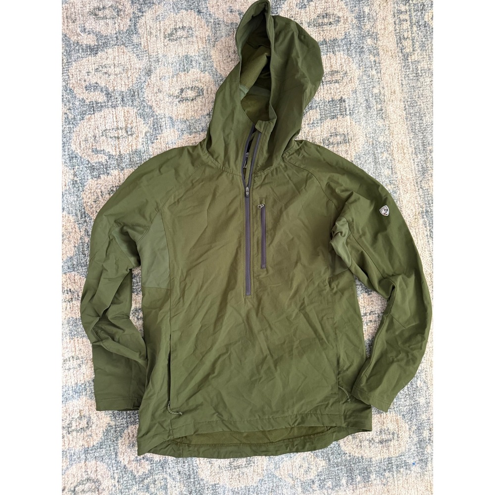 Kuhl Traverse Hooded Pullover Coat Jacket Men M Olive Green Pristine Condition